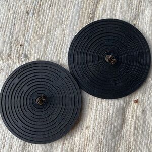 Artist handmade leather earrings by Tania Clarke Hall